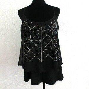 Black Camisole top, with crystal studs details